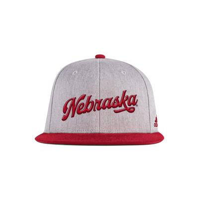 Nebraska Adidas Script Snapback Hat