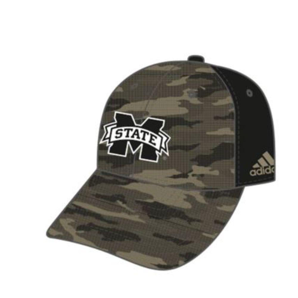  Mississippi State Adidas Camo Structure Stretch Fitted Hat