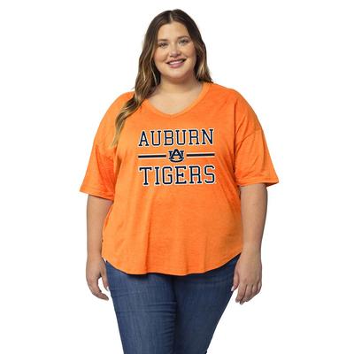 Auburn University Girl PLUS Happy Stadium Stack Tee