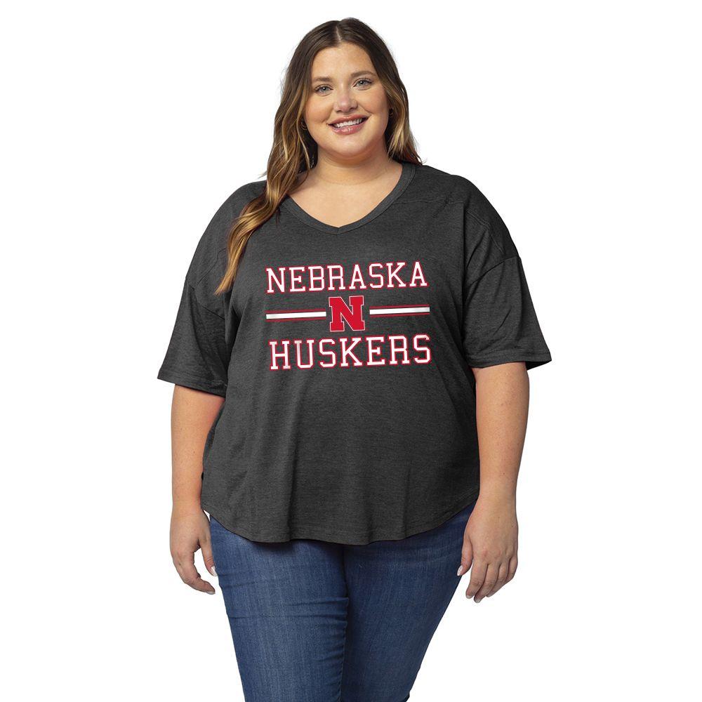  Nebraska University Girl Plus Happy Stadium Stack Tee