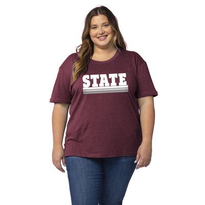 Mississippi State University Girl PLUS Must Have Block Fade Tee