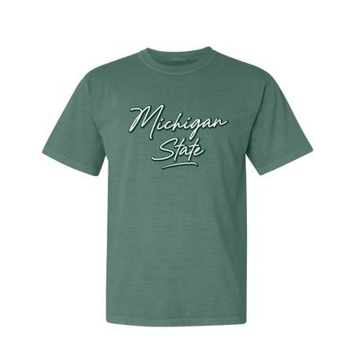 Michigan State Summit Outline Script Comfort Colors Tee