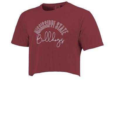 Mississippi State Monotone Arch Cropped Comfort Colors Tee