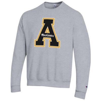 Appalachian State Champion Giant Logo Crew Sweatshirt HTHR_GREY