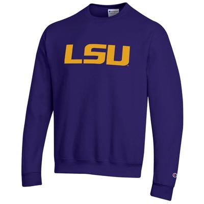 LSU Champion Giant Logo Crew Sweatshirt