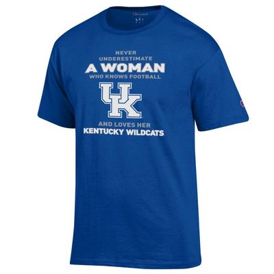 Kentucky Champion Women's Knows and Loves Football Tee