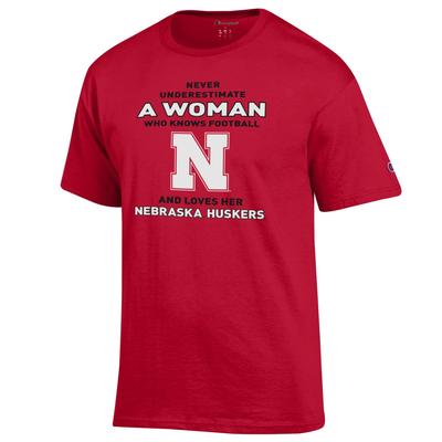 Nebraska Champion Women's Knows and Loves Football Tee