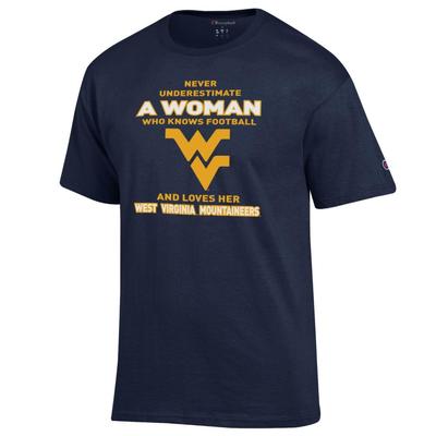 West Virginia Champion Women's Knows and Loves Football Tee