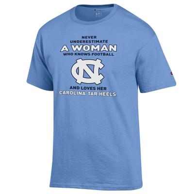 UNC Champion Women's Knows and Loves Football Tee