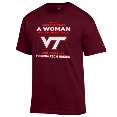 Virginia Tech Champion Women's Knows and Loves Football Tee