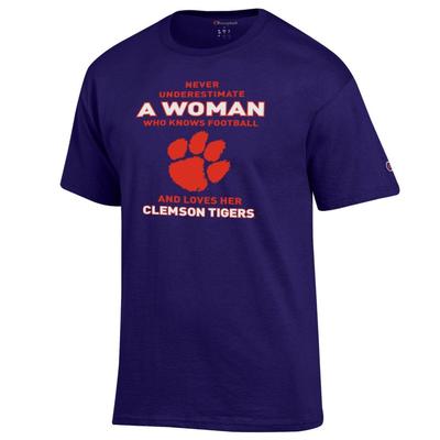 Clemson Champion Women's Knows and Loves Football Tee