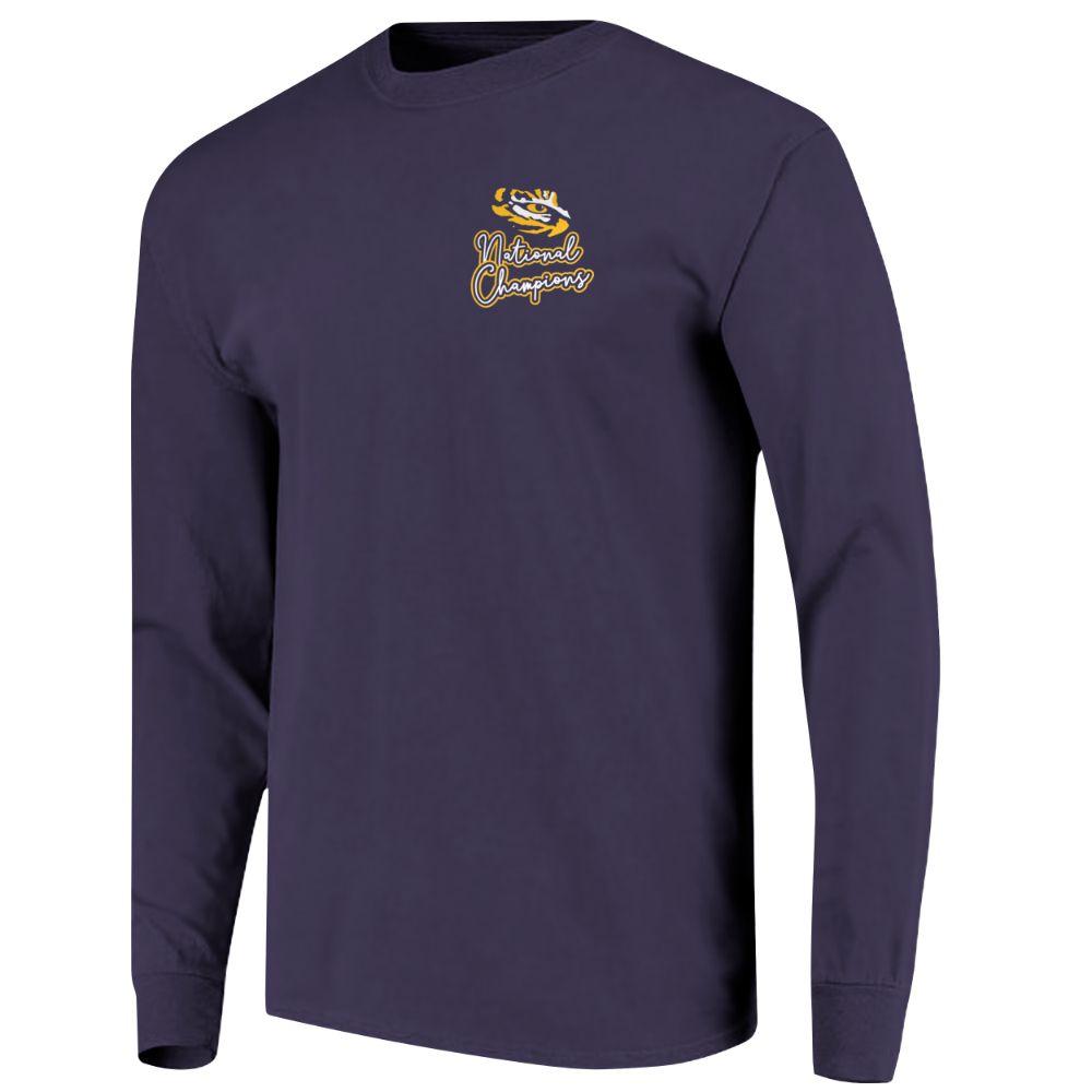 Lsu Lsu National Champions Circle Script Comfort Colors Long