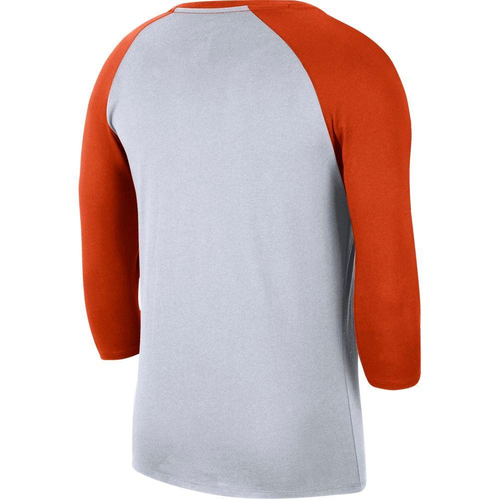 Clemson Clemson Nike Men S Dri Fit Cotton Raglan Baseball Tee Alumni Hall